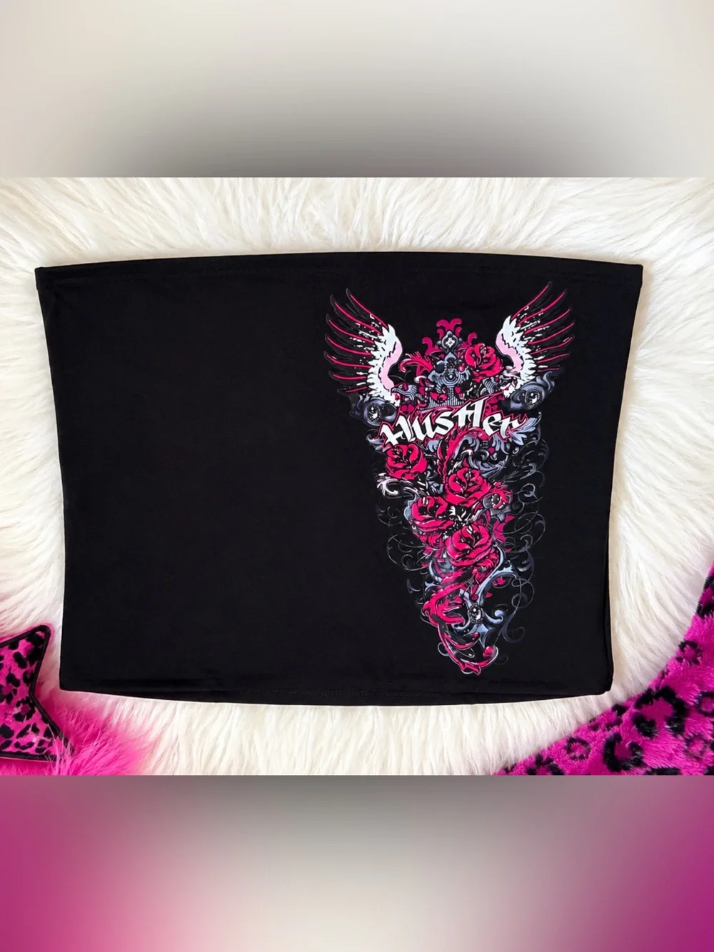 Hustler Y2K Graphic mini skirt/tubetop
